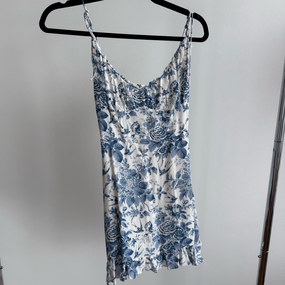 Reformation Blue and White Floral Mini Dress